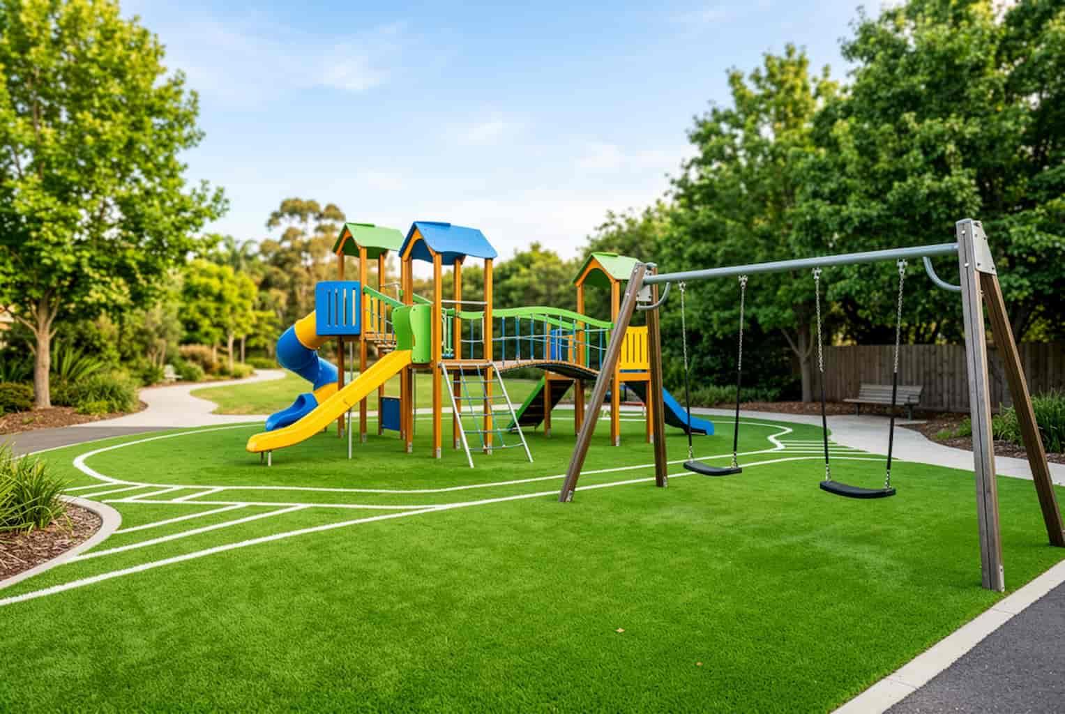 césped artificial parque infantil